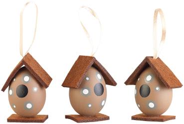 Preview: set di 13 pezzi di decorazioni pasquali da appendere, in scatola di legno