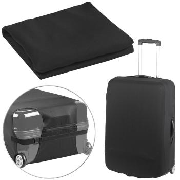 Preview: Elastische Koffer-Schutzhülle schwarz - Grösse L (bis 63 cm) - Staub- & Kratzschutz, Reissverschluss, Clip-Band - Maschinenwaschbar 30°C - 80% Polyester