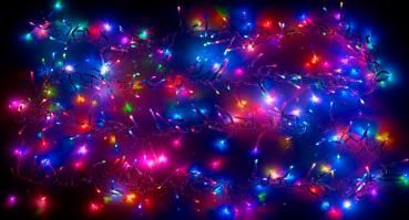 Preview: LED-Büschel-Lichterkette 300 RGB-LEDs - Timer-Funktion für Innen- & Aussen - Spritzwassergeschützt IP44, 3.6W, 8m Gesamtlänge - Partys & Weihnachtsdeko