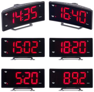 Preview: Projektions-Radiowecker mit Curved-Display, Dual-Alarm & USB-Ladeport, rote LEDs Preview: Projektions-Radiowecker mit Curved-Display, Dual-Alarm & USB-Ladeport, rote LEDs