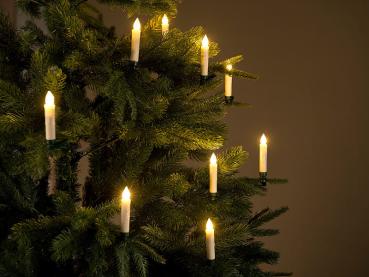 Preview: Bougies à LED pour sapin de Noël avec télécommande infrarouge - x20 - blanc