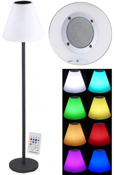 Preview: Solar-LED-Stehleuchte, Lautsprecher, Bluetooth, 7 Farben, 50 lm, 2,4 W
