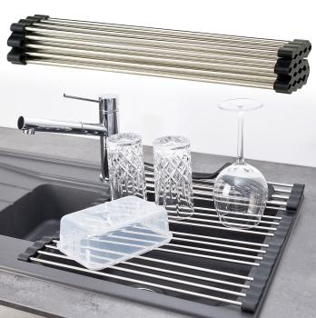 Preview: Foldable XXL stainless steel draining board for sink, 55 x 45cm