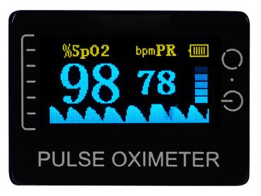 Preview: Finger pulse oximeter with OLED color display, precise measurement