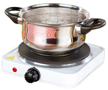 Compact electric single hotplate, 1,500 watts, 185 mm, infinitely variable