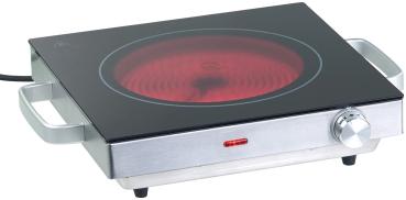 Piano di cottura mobile in vetroceramica con calore a infrarossi, 2.000 watt, Ø 20 cm