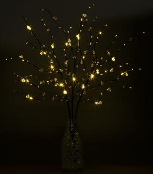 Preview: 3 rami decorativi, 48 boccioli di plastica e 8 LED ciascuno, funzionamento a batteria, timer