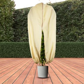 Preview: Copertura XL per piante, protezione invernale, 180 x 120 cm, copertura protettiva per piante in vaso come protezione dal gelo con coulisse e cerniera, traspirante 