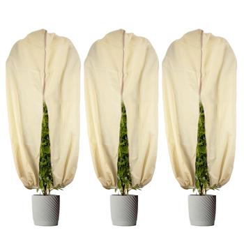 Preview: 3 Housse Hivernage Respirante XL - Protection Gel Pluie Neige Vent Sécheresse pour Plantes Pot Jardin 180x120cm - Polypropylène