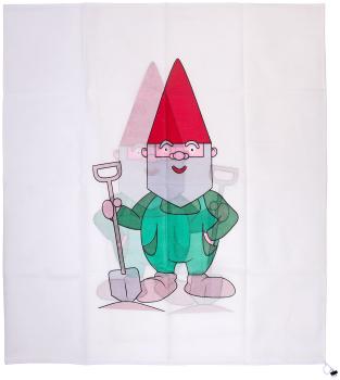 Preview: Housse d‘hivernage décorative infactory - Protection plantes gel vent intempéries - Réutilisable 110x120 cm - Motif nain de jardin