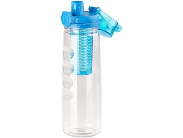 Preview: Tritan-Trinkflasche mit Fruchtbehälter, BPA-frei, 800 ml, blau