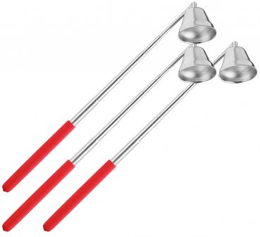 Preview: 3er-Set Edelstahl-Kerzenlöscher mit Teleskop-Griff bis 62 cm