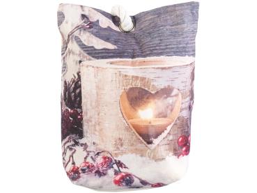 Doorstop cushion with tea light motif, LED, battery operated, 20 x 14 cm