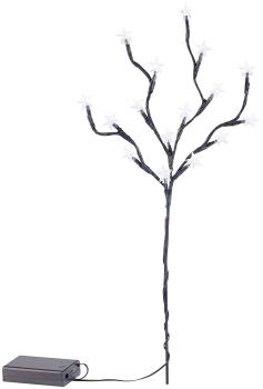 Preview: Branche décorative Lunartec 16 mini-LED blanc chaud - Rameaux souples étoiles lumineuses alimentées par piles - Décoration naturelle