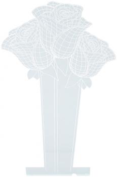 Preview: 3D-Rosen-Motiv für LED-Lichtsockel LS-7.3D - Romantische Raum-Atmosphäre - Acrylglas 12.5x19.2 cm - 58g - Deko Wohnzimmer Büro Kinderzimmer