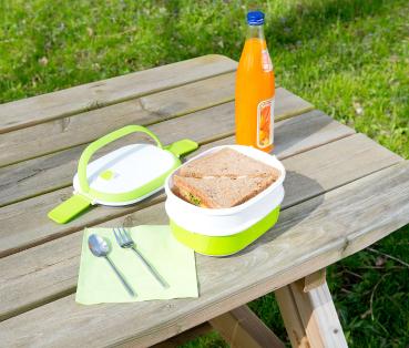 Preview: Lunchbox mit 2 Etagen und Tragegriff, Clip-Deckel, BPA-frei, 700 ml