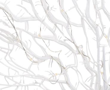 Preview: Moderner Lichterbaum mit 25 warmweissen LEDs, 50 cm, weiss
