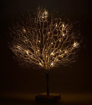 Preview: Moderner Lichterbaum mit 25 warmweissen LEDs, 50 cm, weiss