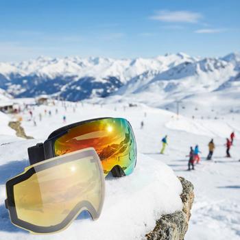 Ski- & Snowboard-Brille mit Panorama-Sicht & kratzfestem Revo-Glas