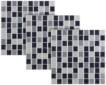 Preview: Autocollants décoratifs 3D (x3) - 26 x 26 cm - Mosaïque Niveaux de gris