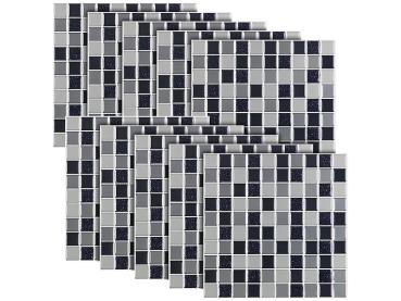 Preview: Autocollants décoratifs 3D (x3) - 26 x 26 cm - Mosaïque Niveaux de gris