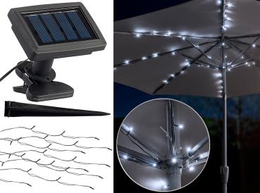 Preview: Solar-LED-Sonnenschirm-Lichterkette mit 8 Strängen und 72 LEDs, IP44