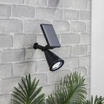 Preview: Elegant solar garden light with ground spike - Weatherproof garden spotlight (IP44), 200 lumens - Perfect accents on plants & paths