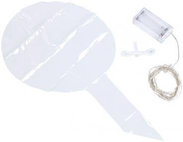Preview: Ballon transparent Ø env. 20 cm avec guirlande à 40 LED - Blanc chaud