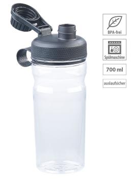 Preview: BPA-freie Sport-Trinkflasche, 700 ml, auslaufsicher, transparent