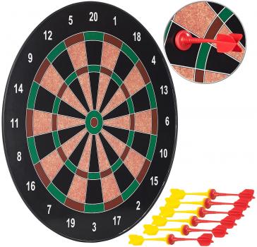 Preview: Magnetische Dartscheibe mit 12 Pfeilen, je 6x gelb und rot, Ø 40cm