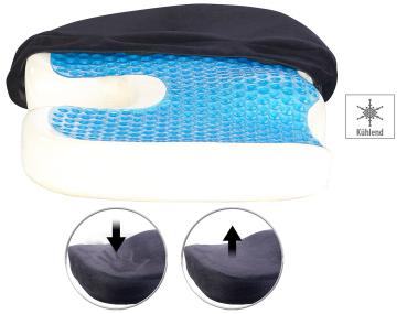 Preview: Memory foam seat cushion with gel layer and anti-slip cover