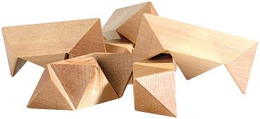 Preview: Geduldspiel Stern Holz - Faszinierendes Knobelvergnügen für Tüftler - 6 exakt gearbeitete Holzteile - Mittelschwerer Schwierigkeitsgrad - 75mm Kantenlänge