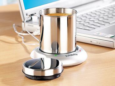 Preview: USB-Warmhalteplatte mit Isolier-Tasse