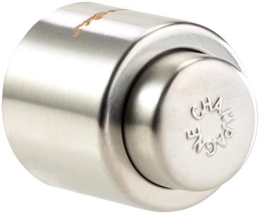 Preview: Verschluss für Sekt-und Champagnerflaschen aus gebürstetem Stahl