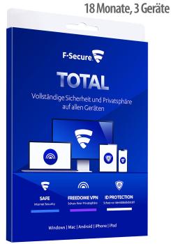 Preview: TOTAL Internet Security - Echtzeitschutz vor Viren, Ransomware, Malware - VPN, ID Protection - 18 Monate, 3 Geräte - PC, Mac, Smartphone, Tablet