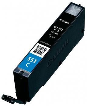 Preview: Original Canon CLI-551C Tintenpatrone - Cyan 7ml für leuchtende Farbdrucke - Kompatibel mit Canon Pixma IP/IX/MG/MX Serien für Zuhause & Büro