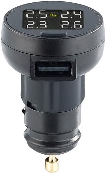 Preview: Reifendruck-Kontrollsystem mit Temperaturanzeige, 12 V, USB
