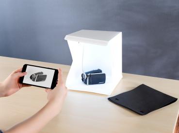 Preview: Studio photo professionnel 22 x 23 cm à éclairage LED 20 W - 1 bande LED