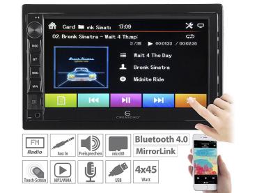 Preview: 2-DIN-MP3-Autoradio mit Touchdisplay, Bluetooth, Freisprecher, 4 x 45 Watt Preview: 2-DIN-MP3-Autoradio mit Touchdisplay, Bluetooth, Freisprecher, 4 x 45 Watt