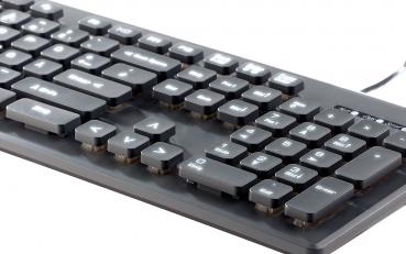 Preview: Clavier USB professionnel rétroéclairé avec pavé numérique, QWERTZ