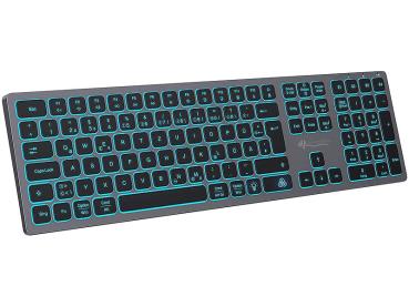 Preview: Clavier sans fil avec éclairage à 7 couleurs, design fin, 10 m, 2,4 GHz