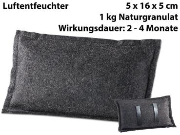 Preview: Luftentfeuchter 1kg - Wiederverwendbar gegen beschlagene Scheiben, Rost, Schimmel - Für Auto, Wohnwagen, Kfz, Schränke, Ferienwohnung - Naturgranulat