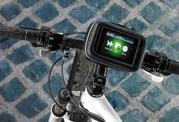 Preview: Navi-Schutztasche mit Powerbank – Spritzwasserfest für Motorrad & Fahrrad – Integrierte Akku-Ladestation – Für Navis bis 12,7 cm
