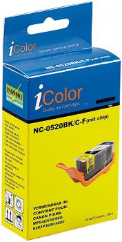 Preview: iColor Tintenpatrone für Canon PGI-520BK schwarz - Gestochen scharfe Ausdrucke, günstige Seitenkosten - 18ml für Canon Pixma IP/MP/MX Serie mit Chip