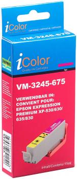 Preview: iColor Tintenpatrone ersetzt Epson T3363 / 33XL Magenta - Brillante Farbdrucke, günstige Seitenkosten, ISO9001 - Kompatibel mit Epson XP-530/630/635/830