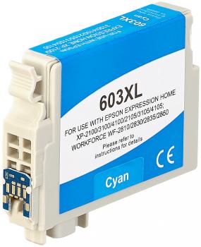 Preview: Ink cartridge for Epson printer (replaces C13T03A24010 / 603XL), cyan