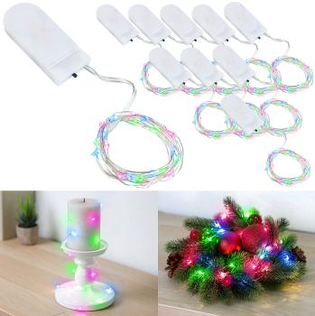 Preview: 10er-Set LED-Lichterdraht mit je 24 Mikro-LEDs, je 1,2 m, IPX4, RGB