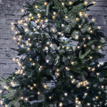 Preview: Solar-Lichterkette, 200 warmweisse LEDs, 8 Modi, 22 m, Dämmerungssensor