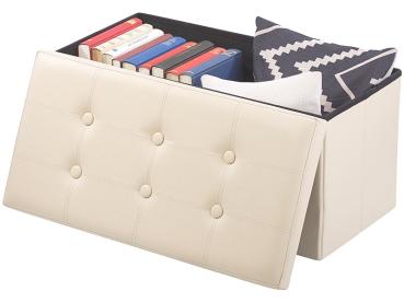 Preview: pack of 2 Foldable 2in1 bench and chest, 80 l, up to 300 kg, beige