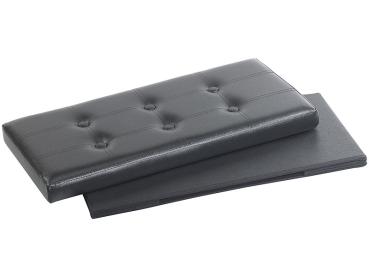 Preview: confezione da 4 panche e cassapanche pieghevoli 2in1, 80 l, fino a 300 kg, nero